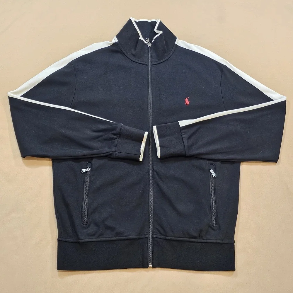 Polo Ralph Lauren Mens M 175/96A Zip Activewear Jacket Zip Pockets Red Pony Logo